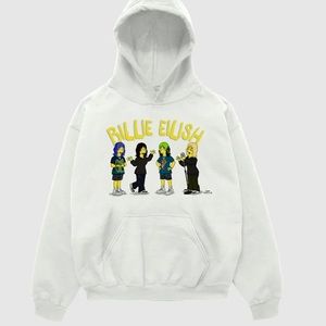 Billie Eilish white Simpson hoodie